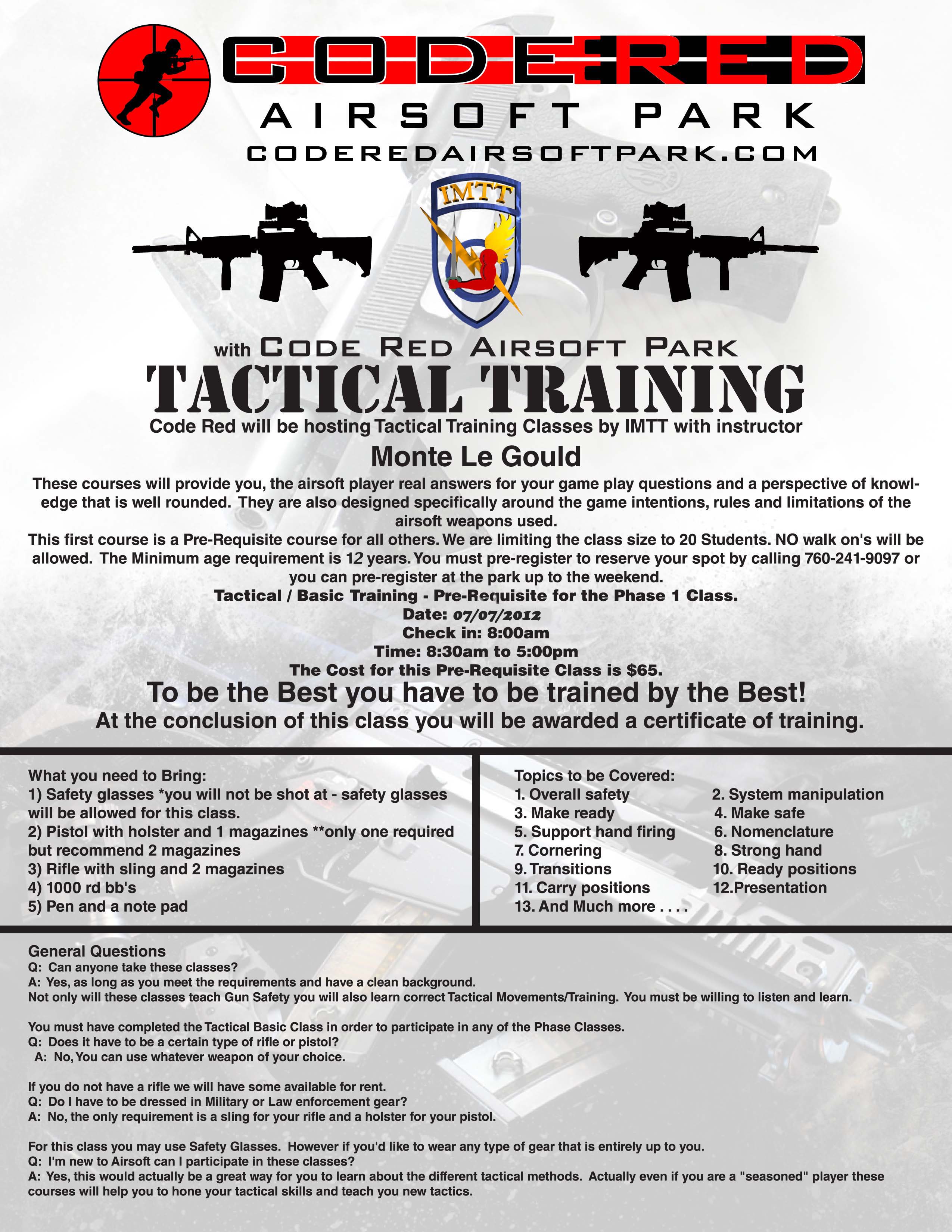 Code Red Airsoft Park Tactical Training
